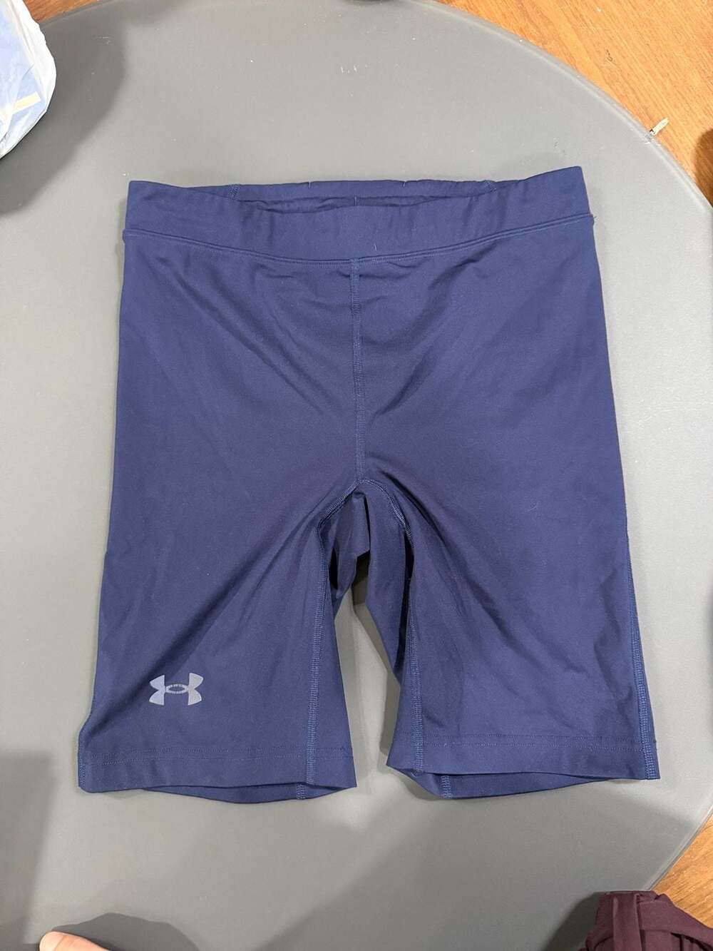 Under Armour HeatGear Compression Shorts Size LG Blue Athletic